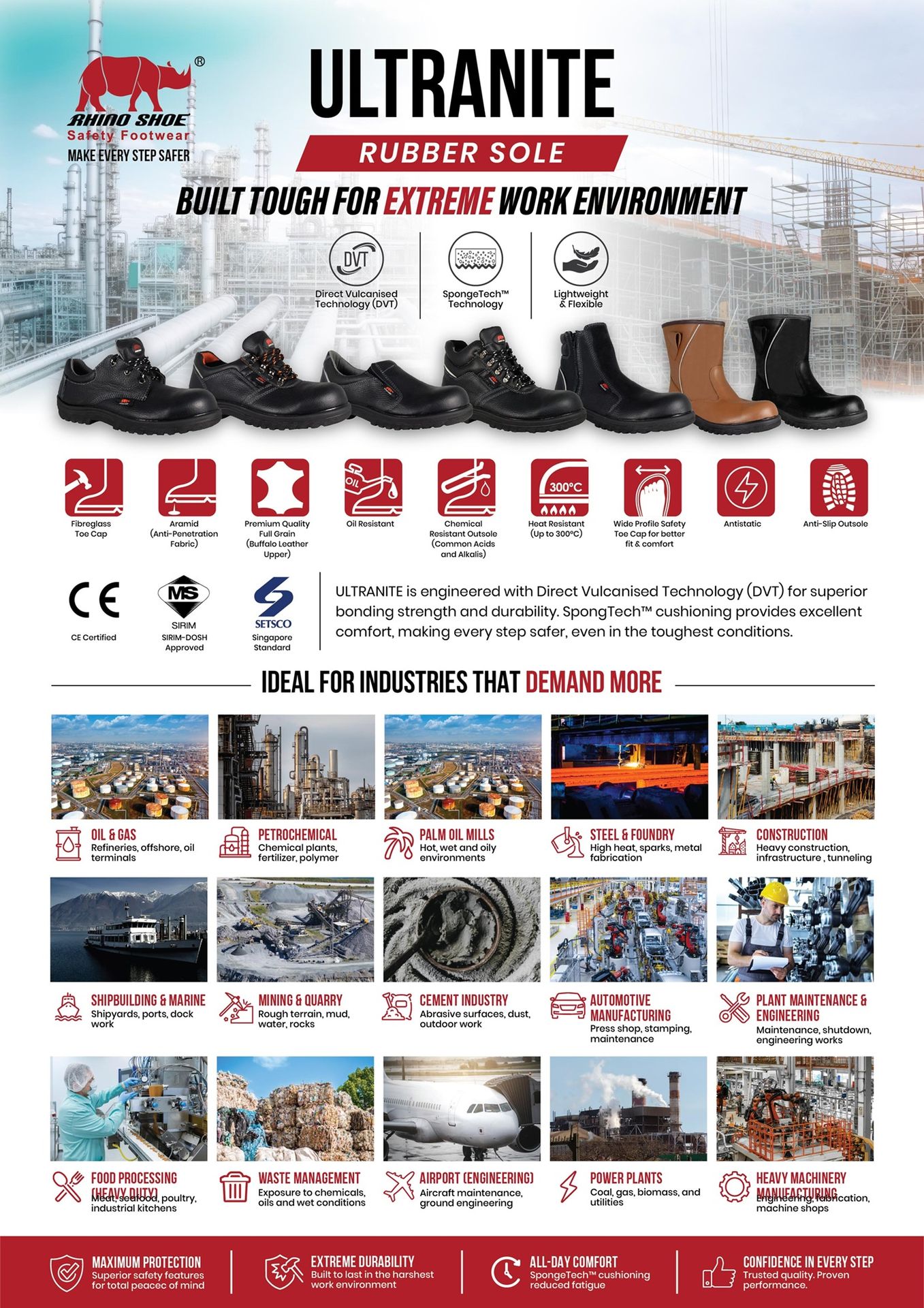 RHINO SHOE Ultranite Series safety shoes