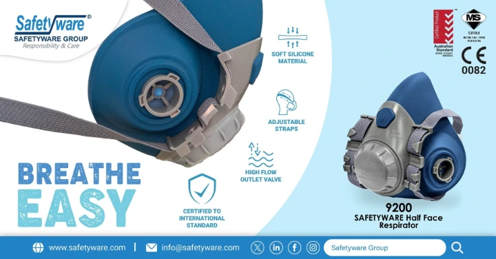 Automotive painter wearing protective clothing and respiratory protection in a spray booth