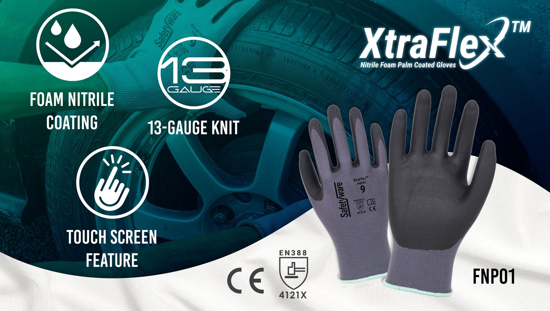 `Mechanic wearing safety glasses gloves and safety footwear during vehicle repair